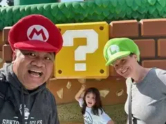 Santos family at Mario theme park